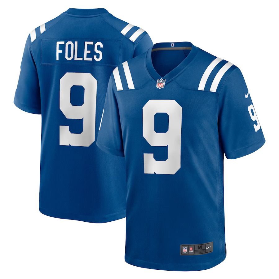 Men Indianapolis Colts 9 Nick Foles Nike Royal Player Game NFL Jersey